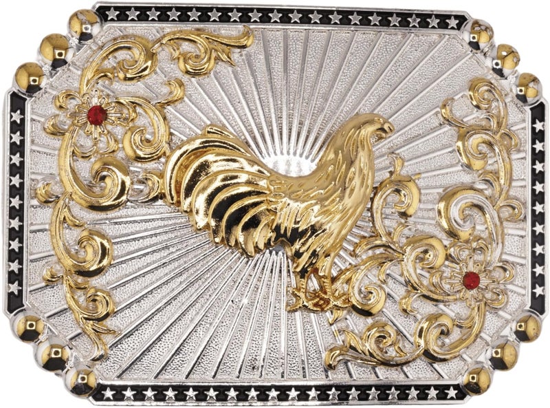 WMG Western Belt Buckles for men women - Rooster Belt Buckle - Rodeo Cowboy Belt Buckle - Fits Up to 2 Inch Belts - Image 1